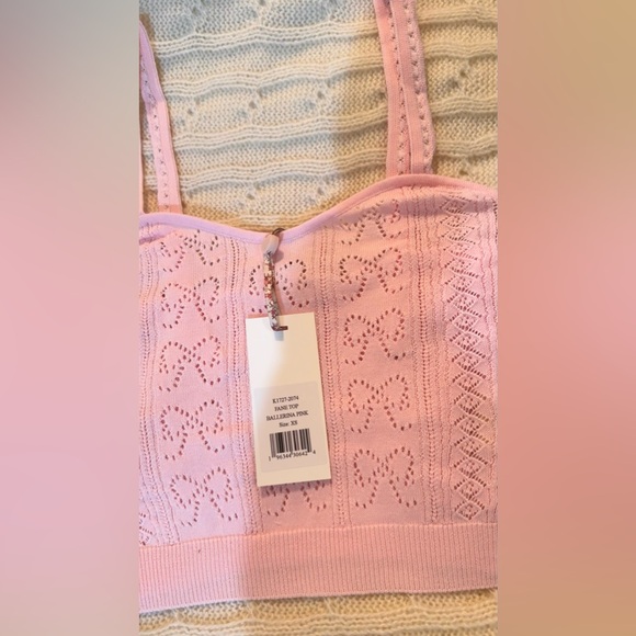 LOVESHACKFANCY Fane Bow Pointelle Tank Top, brand new with tags, never worn. - Picture 10 of 15
